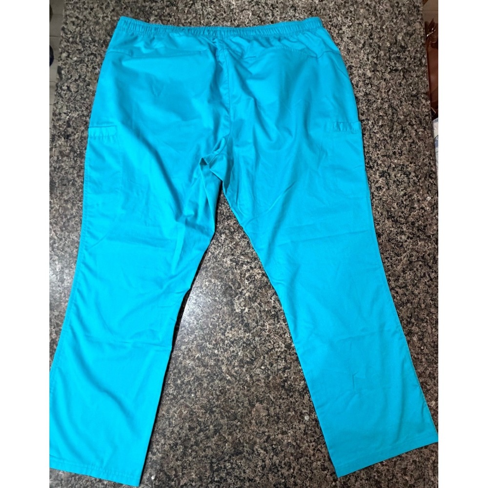 ALW Uniformwear Scrub Pants Turquoise Blue Elastic‎ Waist Drawstring 2XL Womens